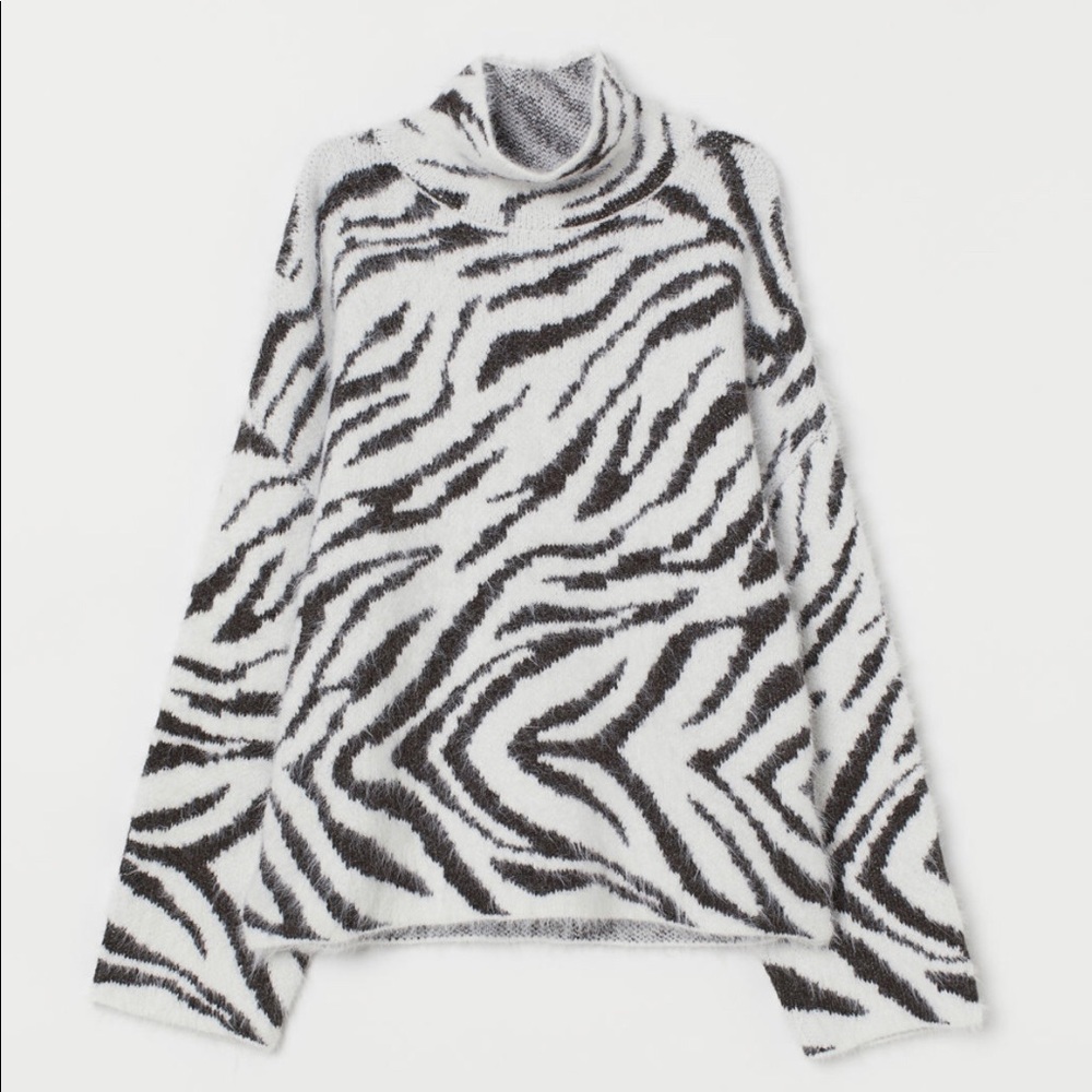H&M Zebra Print Knit Pullover